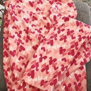 Lularoe Pink Red & White Heart Valentine’s Day Leggings One Size